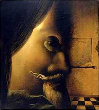 Rostro o mujer leyendo... (pintura de Dalí).