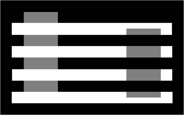 Aunque no lo parezca, ambos rectángulos son del mismo tono de gris.