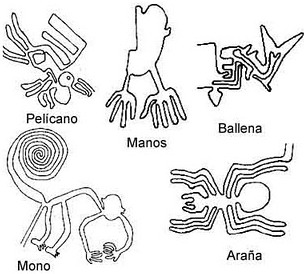 Dibujos de las principales figuras de Nazca