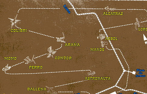 Situación de las principales figuras de Nazca